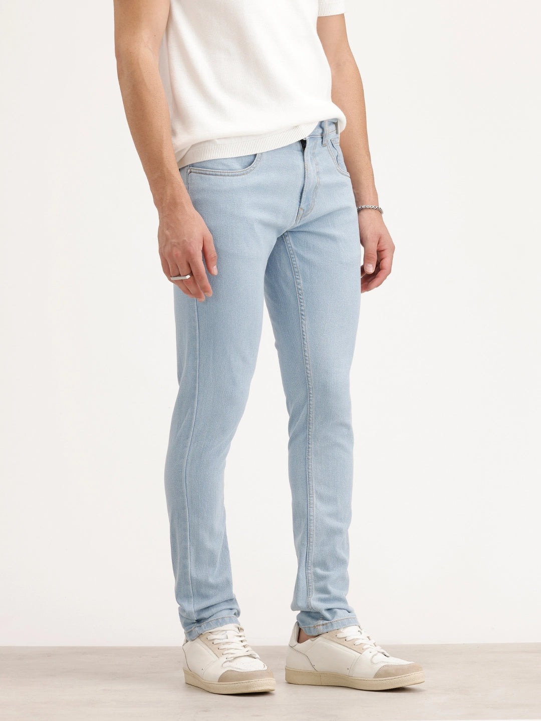Solid Slim Fit Denim Jeans | Light Blue