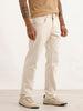 Solid Straight Fit Denim Jeans | Cream