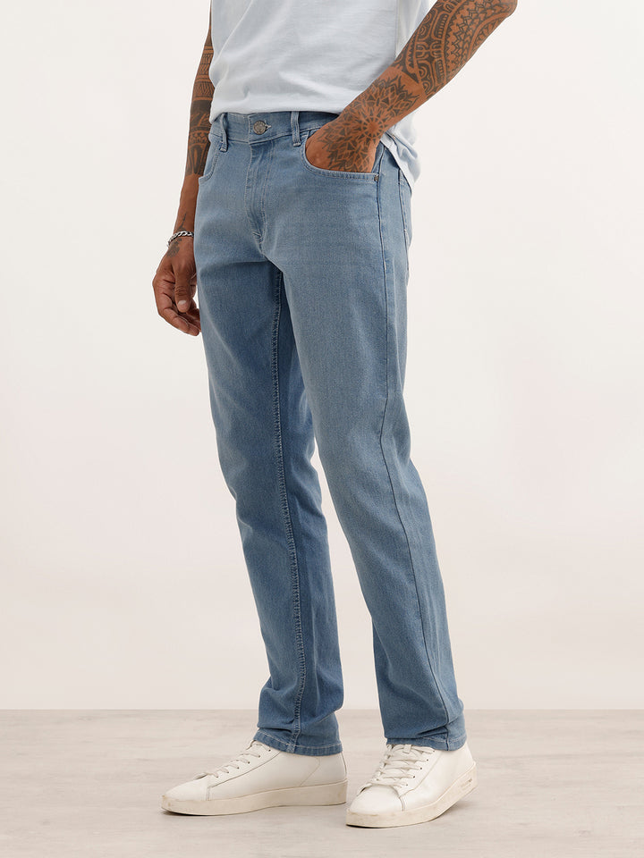 Slim Fit Faded Denim Jeans | Light Blue