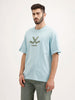 Oversized Embroidered T-Shirt | Teal