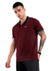 Bold Marron Collar Tipped Polo