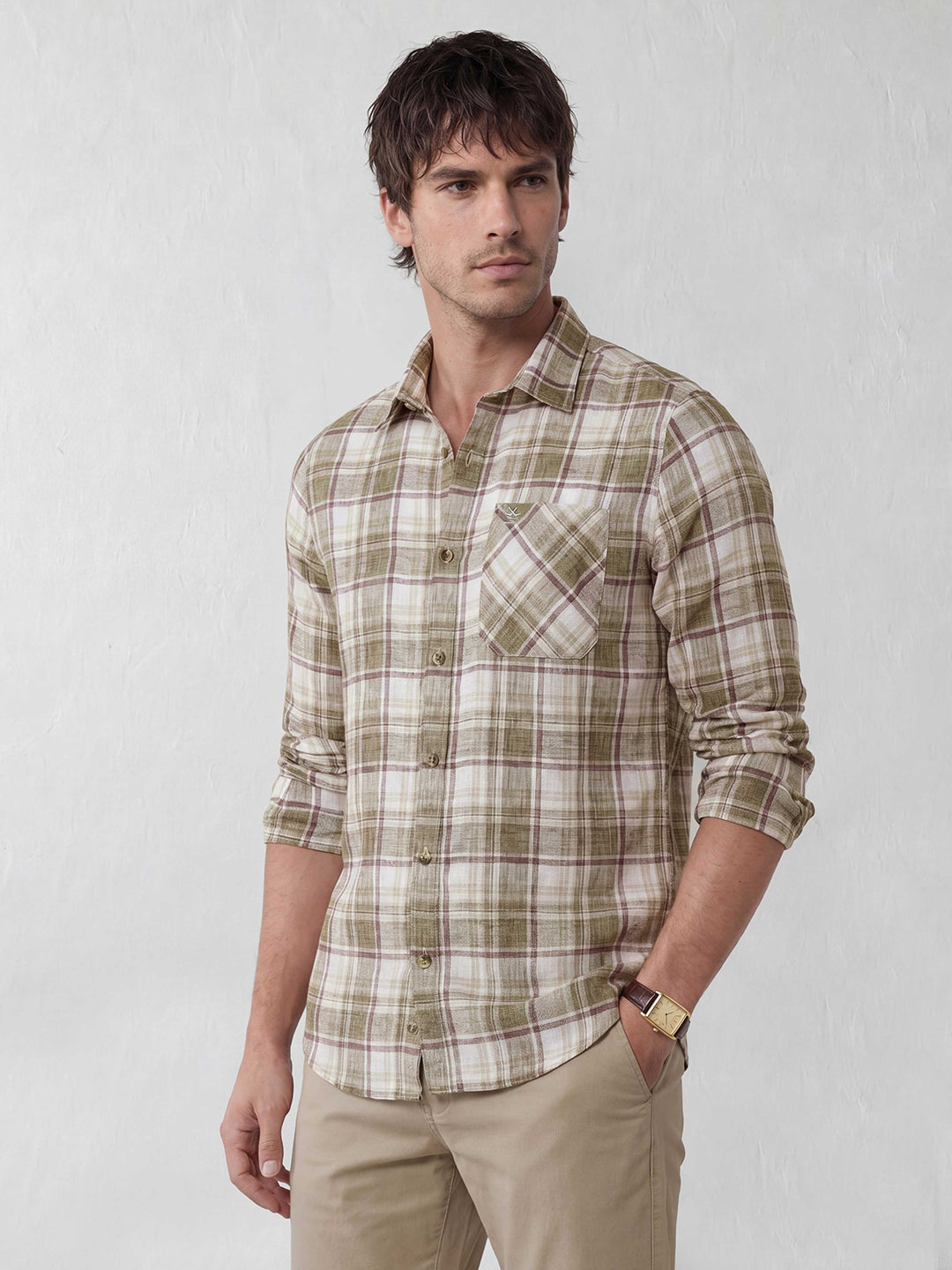 Classic Regular Fit Checkered Shirt | Green