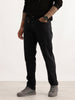 Solid Straight Fit Denim Jeans | Black