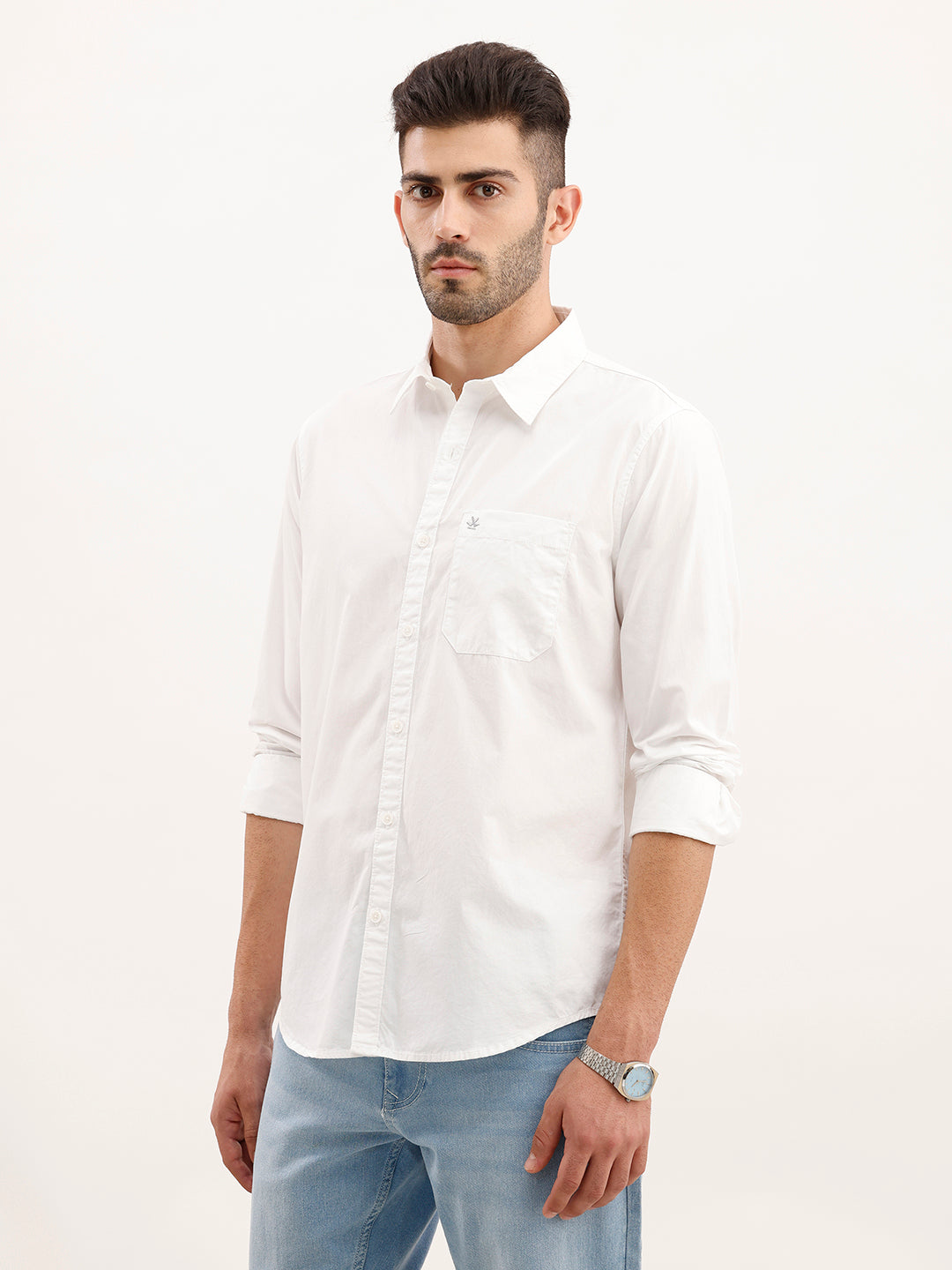 Solid Regular Fit Shirt | White