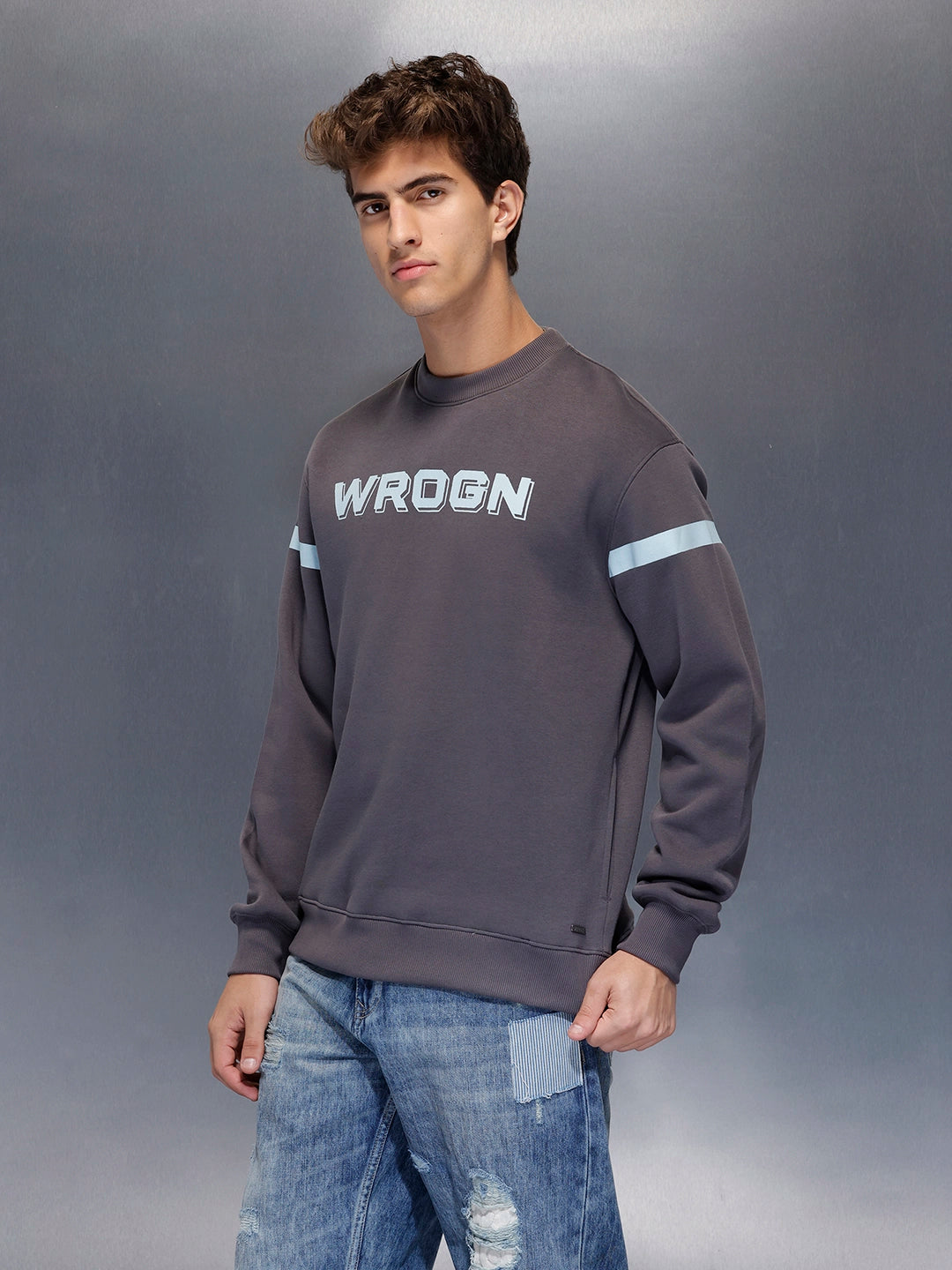 Sporty Classic Stripe Sweatshirt | Grey