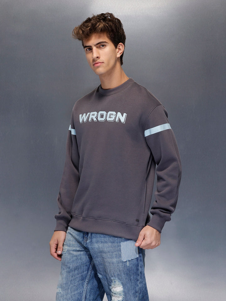 Sporty Classic Stripe Sweatshirt | Grey