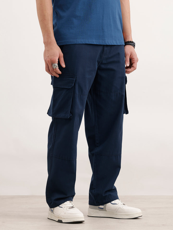 Loose Fit Cargo Trouser  | Blue