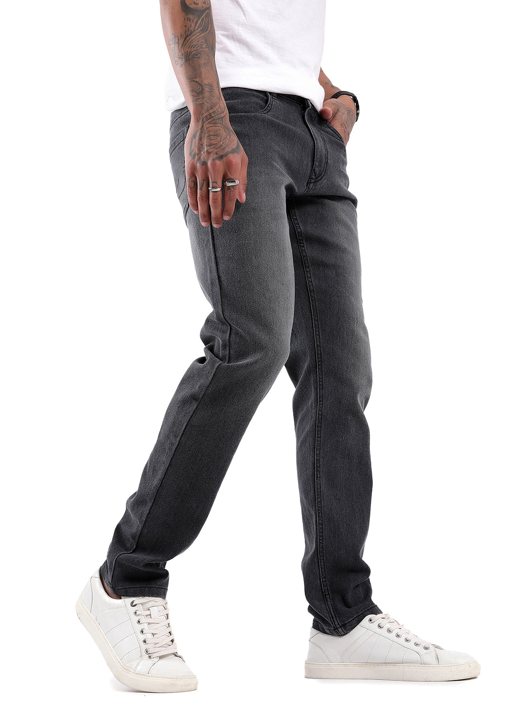 Dark Grey Slim Fit Denim Jeans