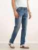 Faded Straight Fit Denim Jeans | Light Blue