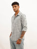 Slim Fit Textured Checked Shirt | Green