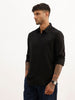 Slim Fit Solid Full Sleeve Shirt | Black | WSH02FSSL0273S