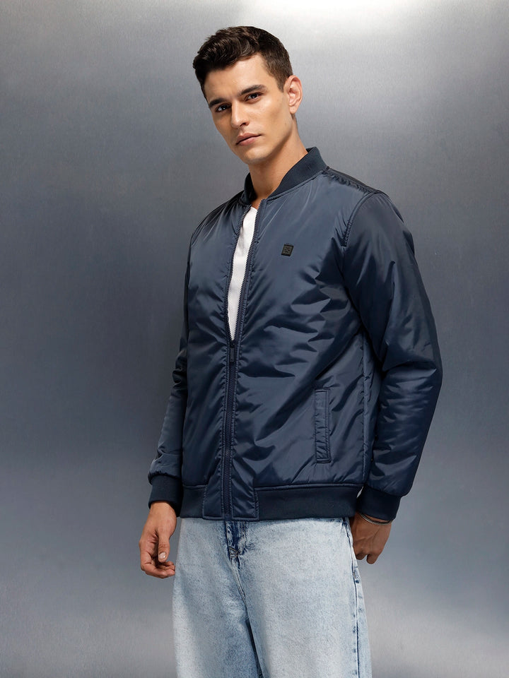 Men's causal regular fit bomber jacket | Navy Blue