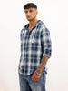 Slim Fit Hooded Shacket | Blue
