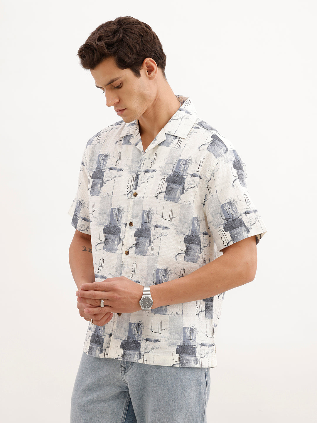 Resort Fit AOP Shirt  | White
