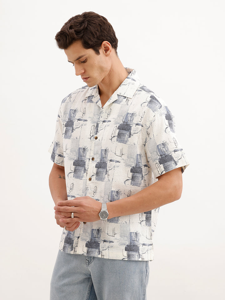 Resort Fit AOP Shirt  | White