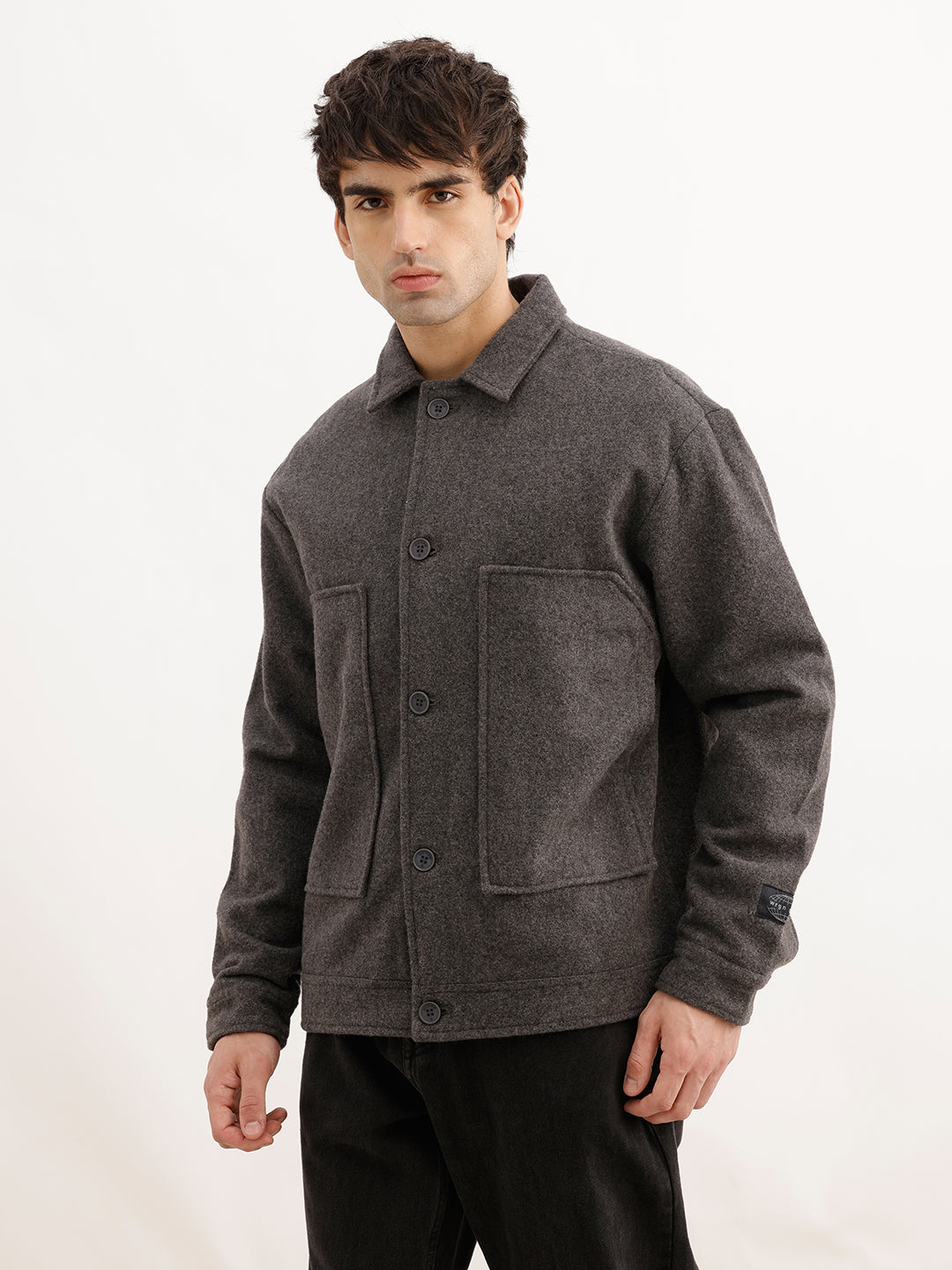 Classic Solid Comfort Fit Jacket | Grey | WJK02FSCM1067W