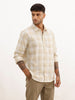 Regular Fit Full Sleeve Checkered Shirt | Beige