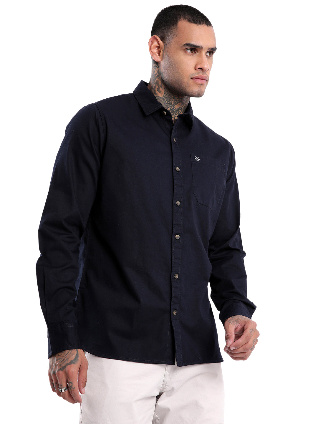 Elite Solid Navy Long Sleeve Shirt