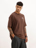 Oversized Back Puffer Printed T-Shirt | Brown