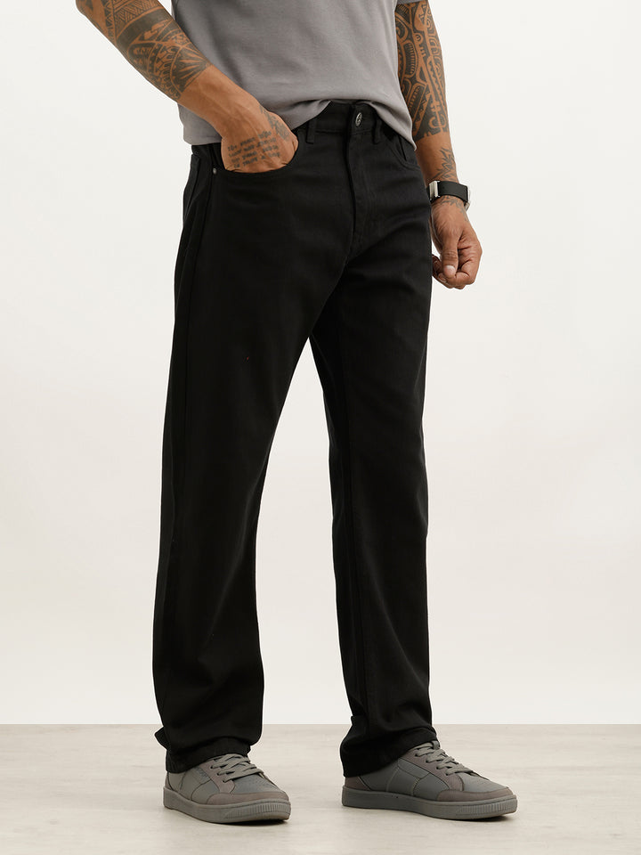 Solid Anti Fit Denim Jeans | Black