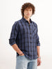 Slim Fit Textured Shirt  | Blue