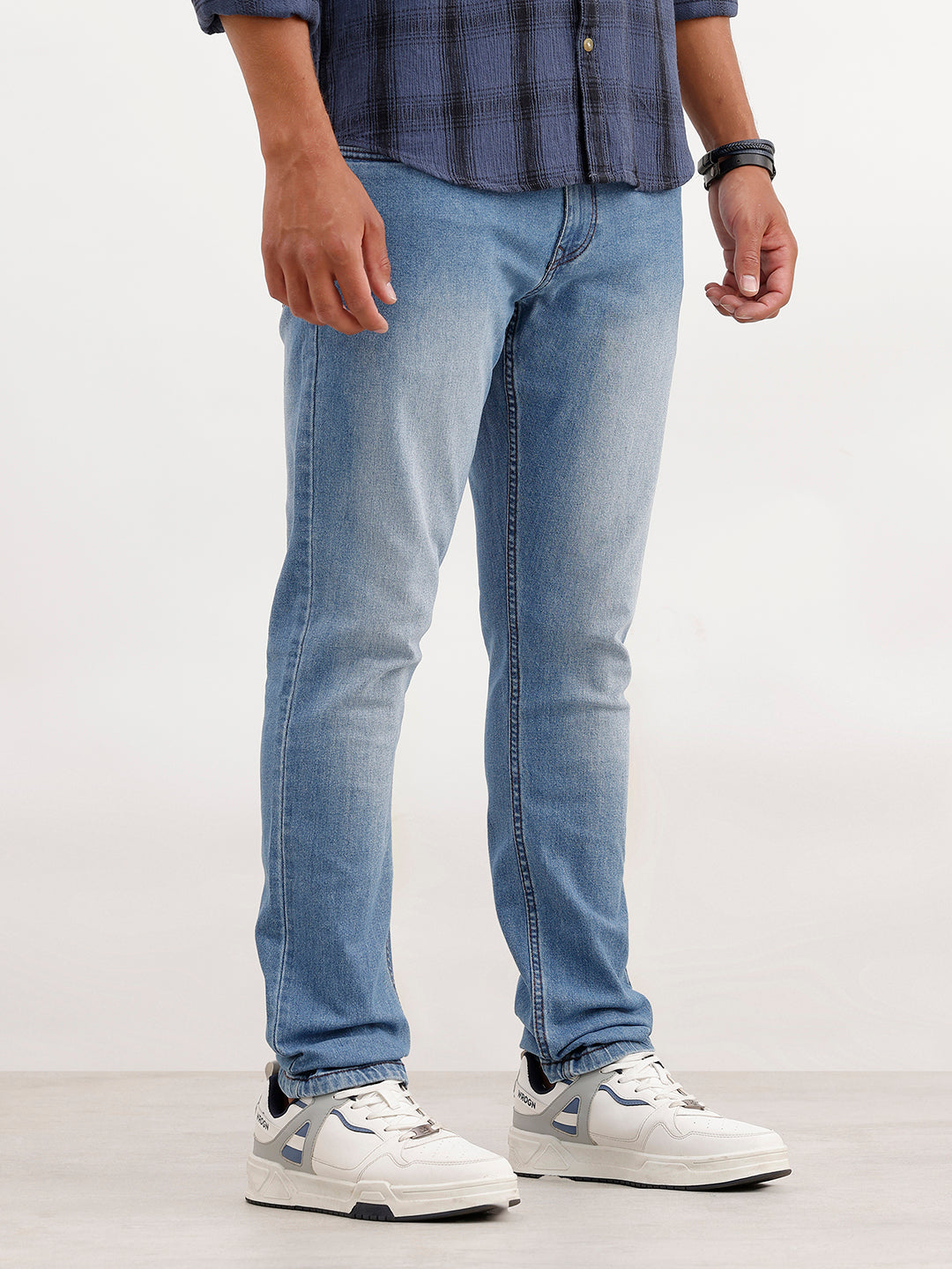 Slim Fit Faded Denim Jeans | Light Blue