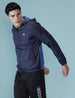 Solid Navy Hooded Active Jacket