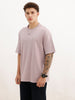 Oversized Fit Placement Printed T-Shirt | Pink | WTS02HSOS1056S