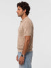 Classic Oversized Flatknit Polo T-Shirt | Brown