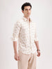Slim Fit AOP Linen Blend Shirt  | Off White