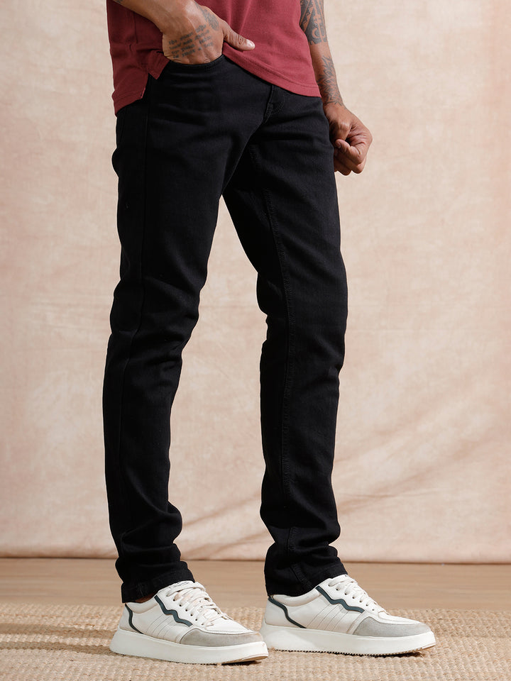 Solid Slim Fit Jeans | Black