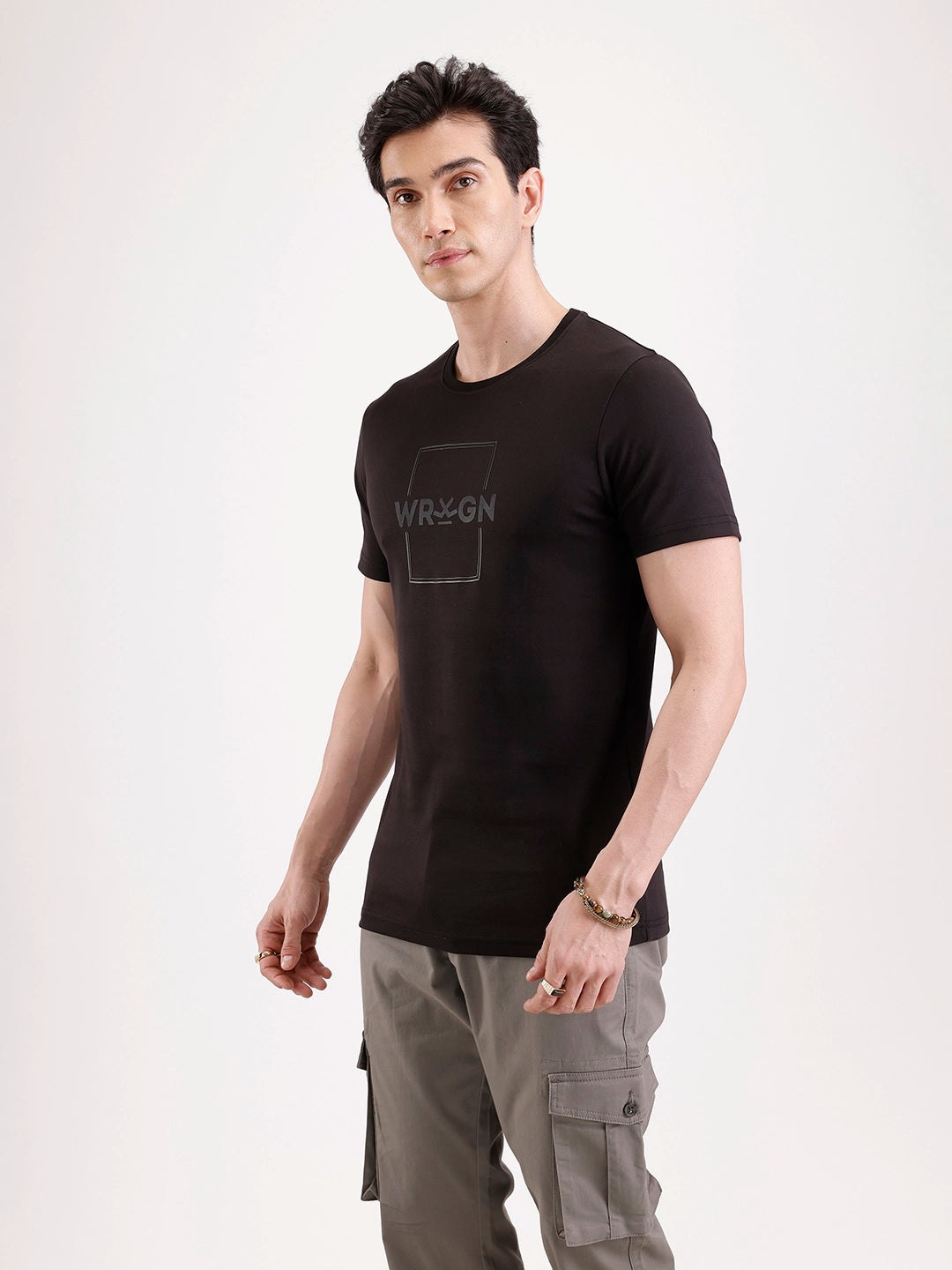 Solid HD Printed T-Shirt   |  Black