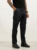 Washed Slim Fit Denim Cargo | Dark Blue