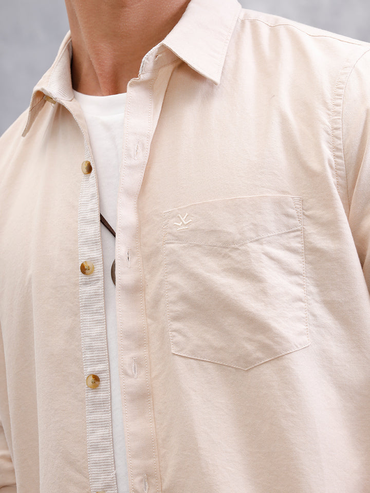 Premium Oxford Shirt In Slim Fit | Beige