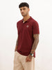 Solid HD Printed Polo T-Shirt | Maroon | WWTS307F