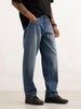 Loose Fit Faded Denim Jeans | Blue