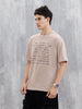 Printed Logo Oversized T-Shirt | Beige