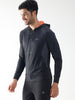 Black Slim Fit Hoodie With Mesh Lining