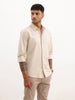 Solid Slim Fit Double Pocket Shirt | Beige | WSH01FSSL7082W