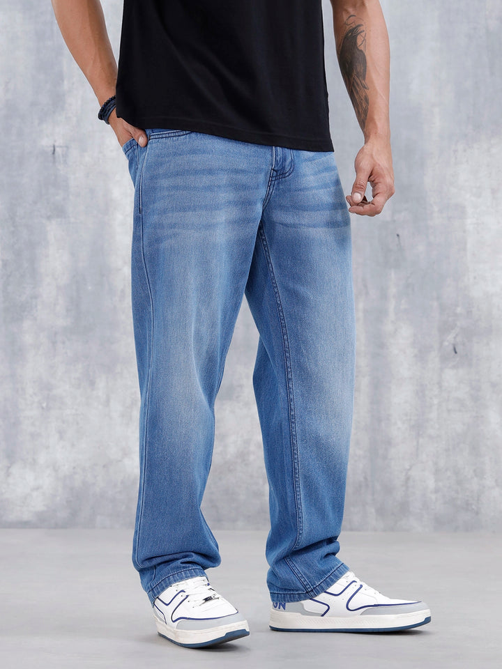 Men's Anti Fit Mid Wash Jeans | Med Stone