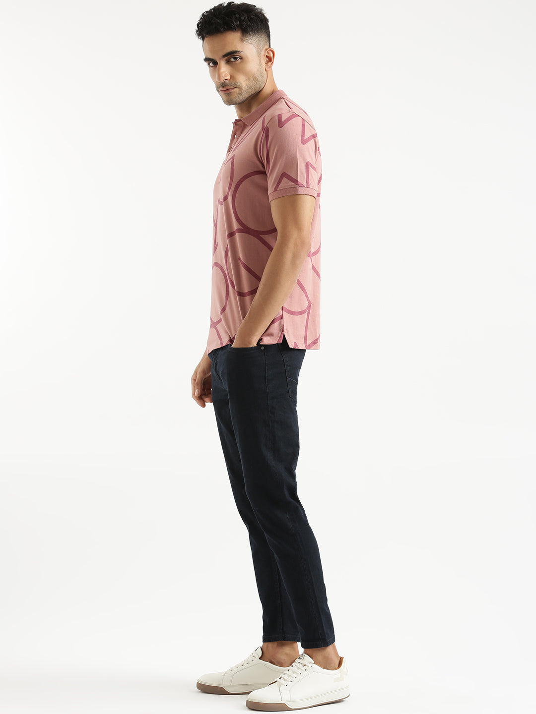 Classic AOP Pink Polo T-Shirt