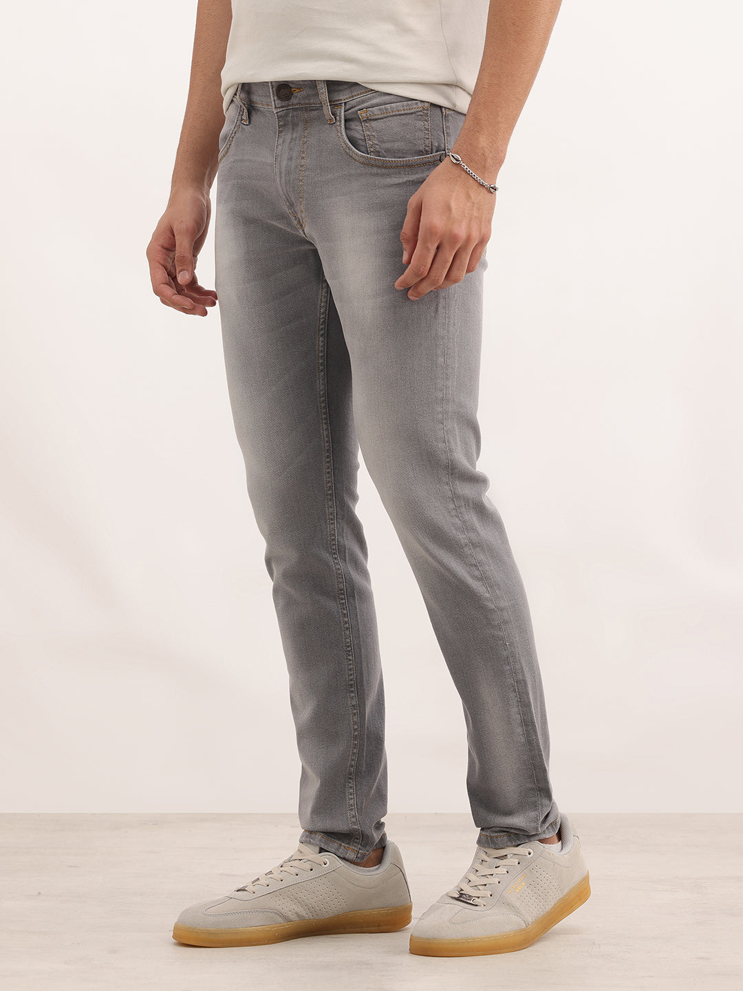 Faded Skinny Fit Denim Jeans | Grey