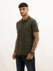 Solid Regular Fit Polo T-Shirt | Olive