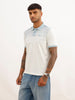 Regular Fit Placement Printed Polo T-Shirt | Off White