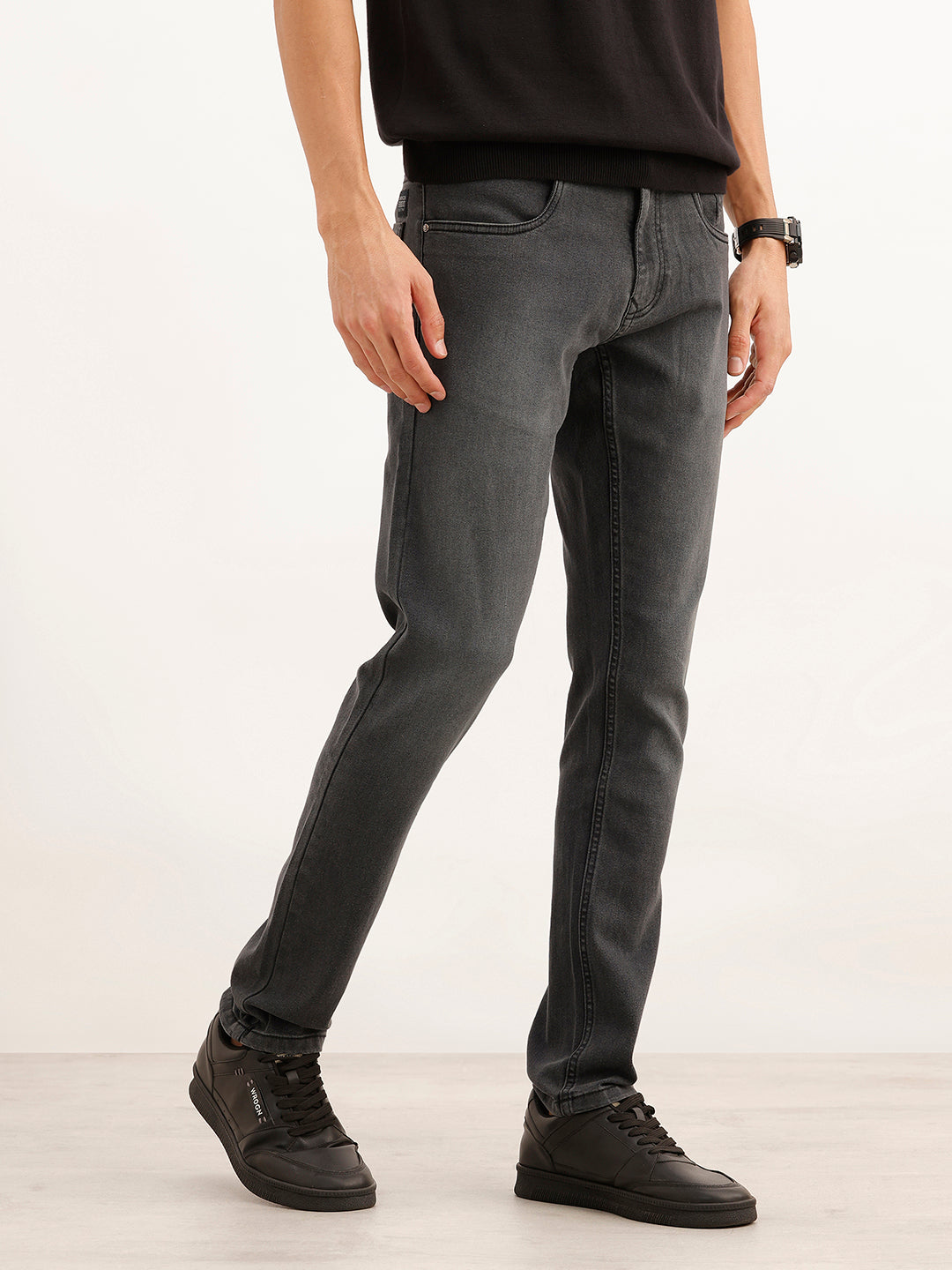 Faded Slim Fit Denim Jeans | Black