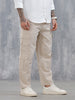 Men's Causal Relaxed Fit Utility Pockets Trousers | Cream