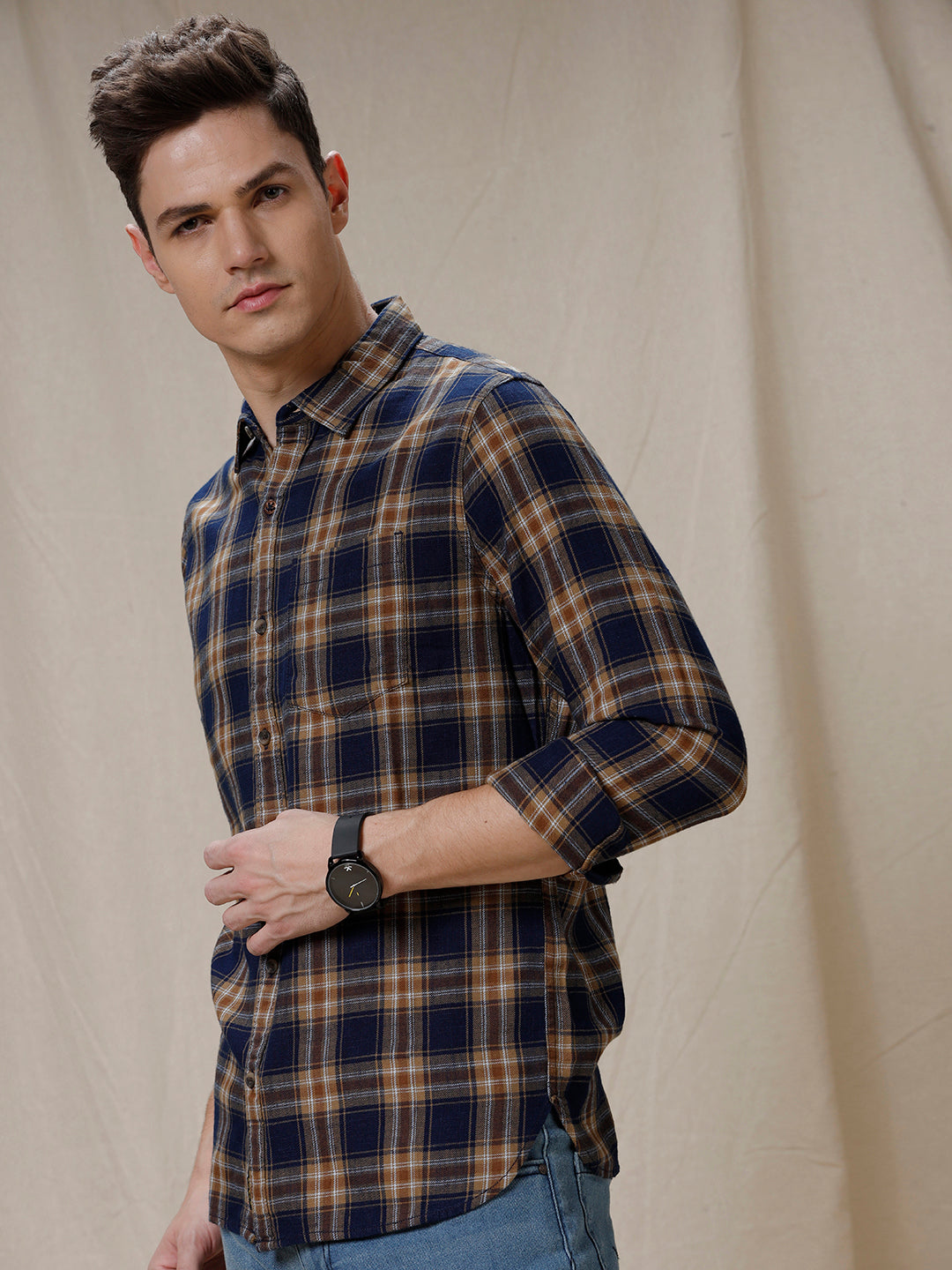 Bold Checked Slim Fit Shirt