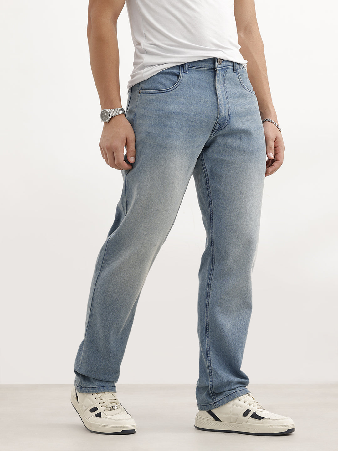 Faded Anti Fit Denim Jeans | Light Blue