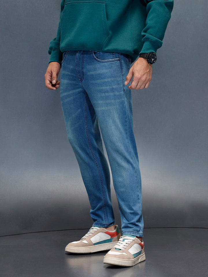 Men's Casual Skinny Crop Fit Jeans | Blue