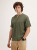 Comfort Fit Textured T-Shirt | Olive